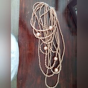 Vintage multi strand faux pearl choker necklace